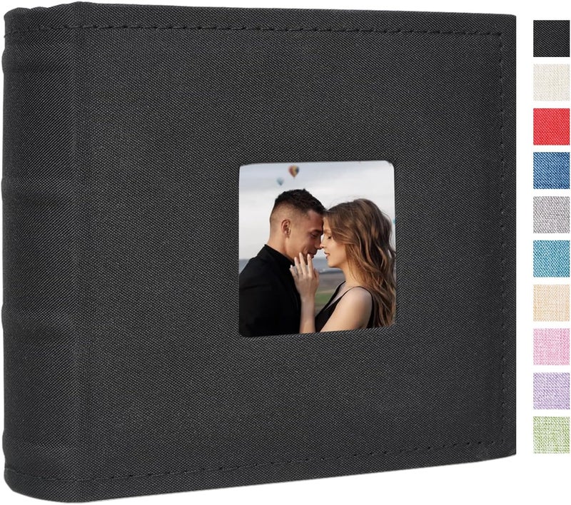 Cherrich Small Photo Album 4x6 100 Pockets with Writing Space Linen Cover Picture Book Holds 4x6 Photos for Wedding, Baby, Family, Graduation - Image 1
